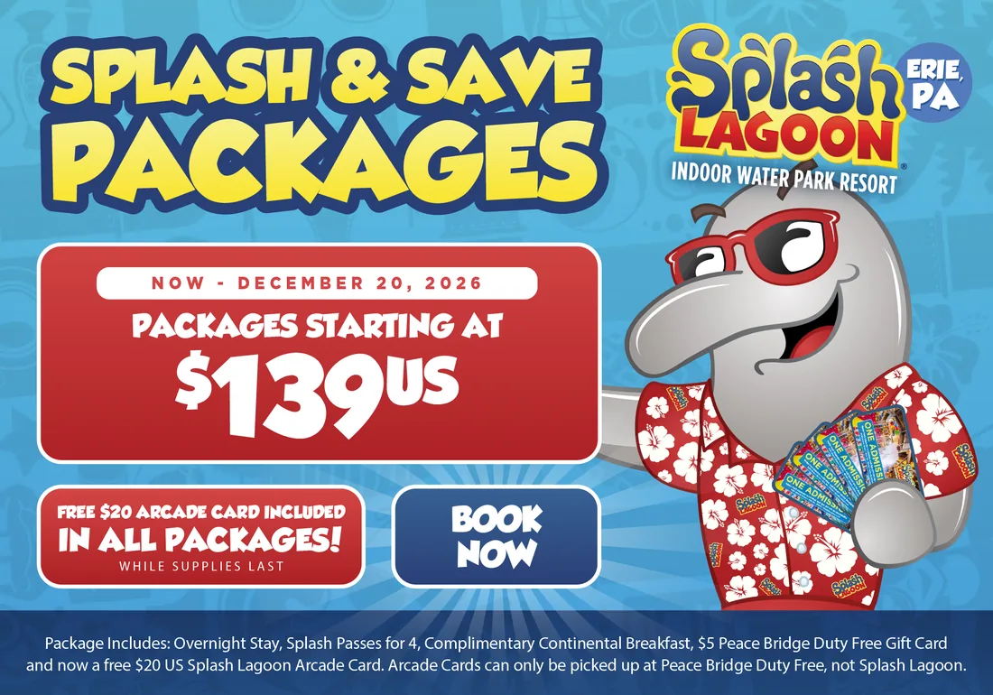 Splash & Save packages — packages starting at $139 US